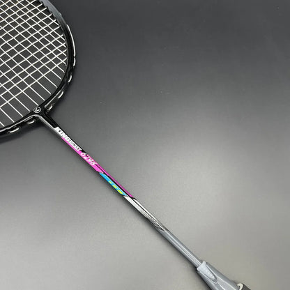 Badminton Rocket With Grip Soft Handles Smash Power Frame With Free Full Cover Ultra Light Weight Carbon Fiber Single High Grade Perfect For Men And Women | Ideal for All Surfaces, Kids & Adults