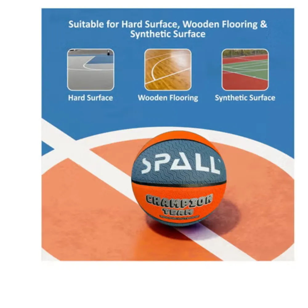 basketball size 7 indoor/outdoor official regulation size streetball rubber basketball deep channel construction made for unisex men and women youth and adult for professional training and games