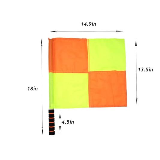 2 Pieces Referee Flag, Linesman Flag with Steel Tube, Flag for Soccer Referee | Ideal for All Surfaces, Kids & Adults | Match-Ready | Includes Pump & Needle | Durable & Long-Lasting Performance