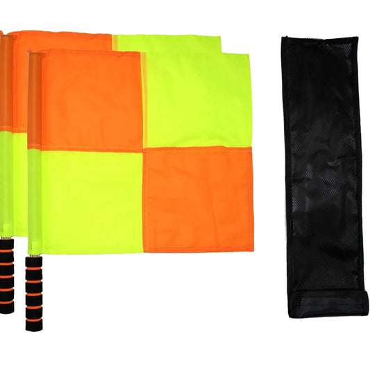 2 Pieces Referee Flag, Linesman Flag with Steel Tube, Flag for Soccer Referee | Ideal for All Surfaces, Kids & Adults | Match-Ready | Includes Pump & Needle | Durable & Long-Lasting Performance