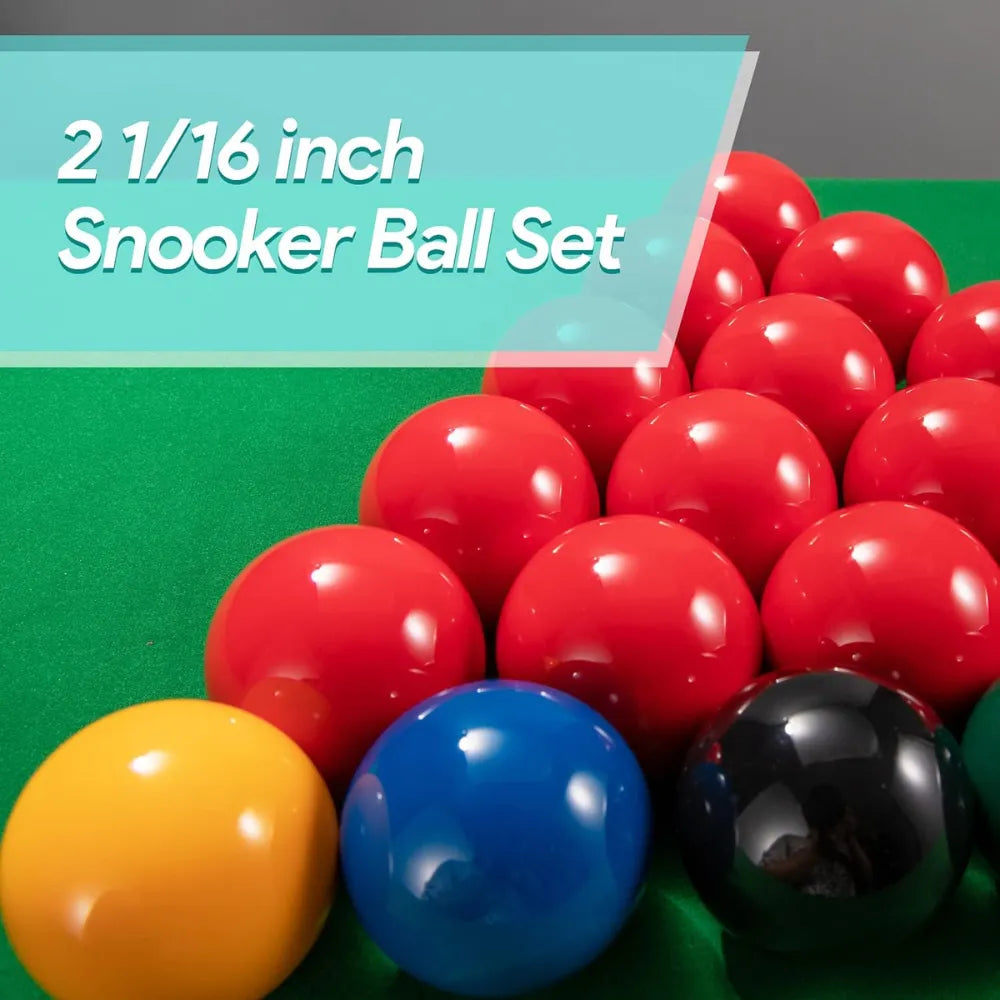 Snooker Ball Snooker Ball Set 2 1/16 Inch Complete 22 Ball Set | Ideal for All Surfaces, Kids & Adults | Match-Ready | Includes Pump & Needle | Durable & Long-Lasting Performance