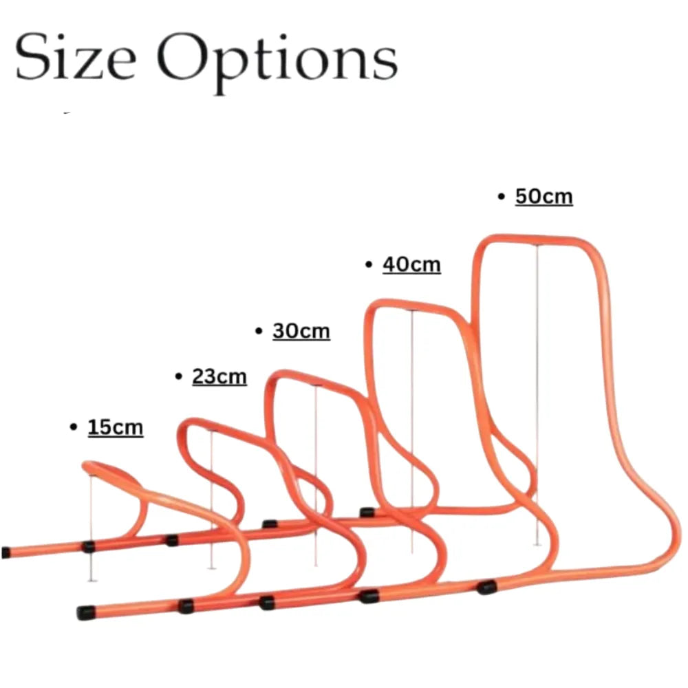 agility hurdles for speed training athletes 15cm to 50cm pack speed and agility training equipment for soccer basketball football | ideal for all surfaces, kids & adults | match-ready
