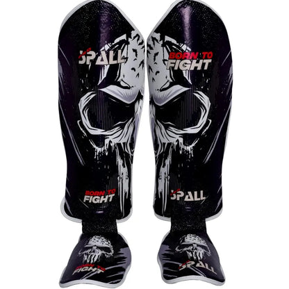 Shin Instep Pads S M L XL Black Red Blue for Protective Leg BJJ Karate Sparring Kickboxing Martial Arts MMA Boxing and Training Equipment Gear Perfect for Men By SPALL(SI-1357) | Ideal for All Surface