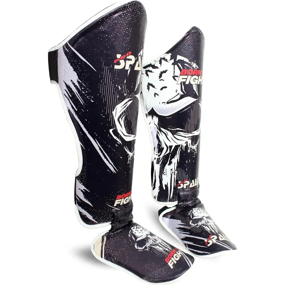 shin instep pads s m l xl black red blue for protective leg bjj karate sparring kickboxing martial arts mma boxing and training equipment gear perfect for men by spall(si-1357) | ideal for all surface