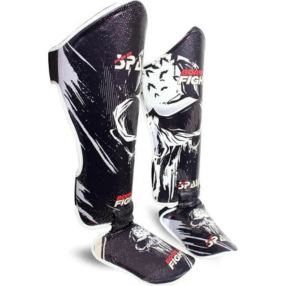 Shin Instep Pads S M L XL Black Red Blue for Protective Leg BJJ Karate Sparring Kickboxing Martial Arts MMA Boxing and Training Equipment Gear Perfect for Men By SPALL(SI-1357) | Ideal for All Surface