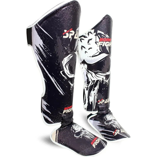 Shin Instep Pads S M L XL Black Red Blue for Protective Leg BJJ Karate Sparring Kickboxing Martial Arts MMA Boxing and Training Equipment Gear Perfect for Men By SPALL(SI-1357) | Ideal for All Surface