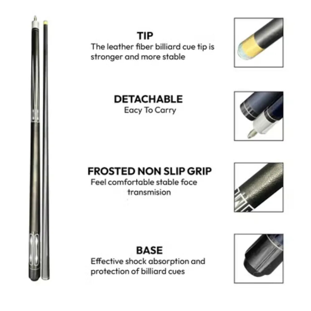 2-piece 58 inch13 mm carbon fibre billiard pool cue composite pool cue sticks set | ideal for all surfaces, kids & adults | match-ready | includes pump & needle | durable & long-lasting performance
