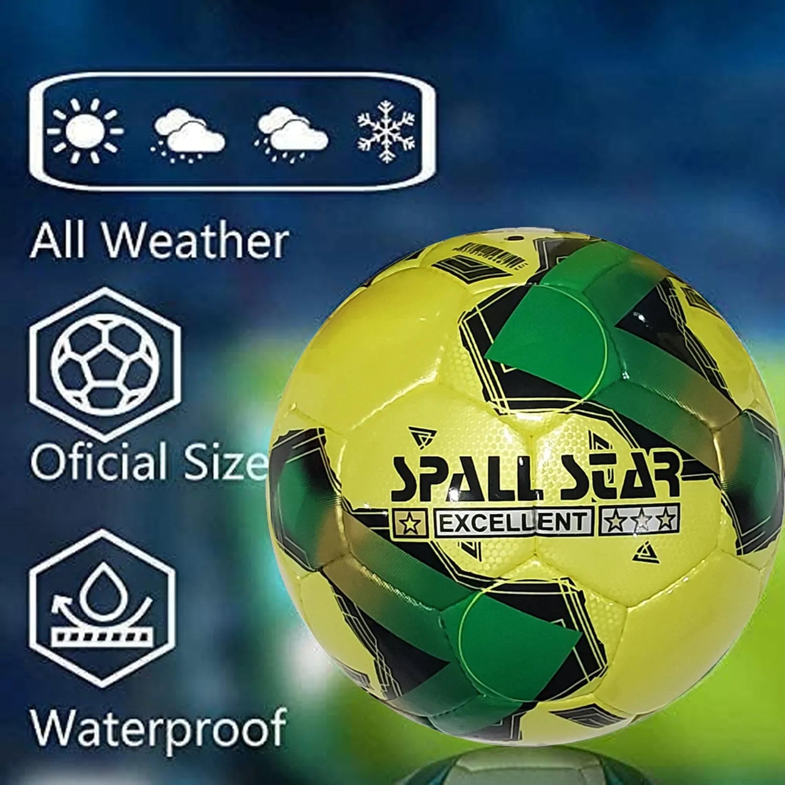 Football Soccer Ball For matches World Cup Best Indoor/Outdoor Water Proof Ball For Professional Training And Matches For Men And Women Youth And Adult(CR-671) | Ideal for All Surfaces, Kids & Adults
