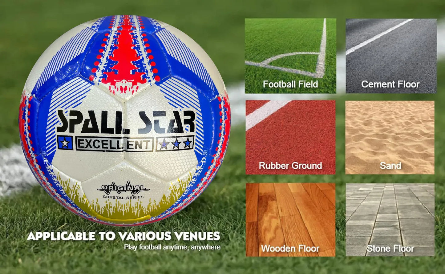 football soccer ball for matches world cup best indoor/outdoor water proof ball for professional training and match men and women youth and adult (cr-696) | ideal for all surfaces, kids & adults