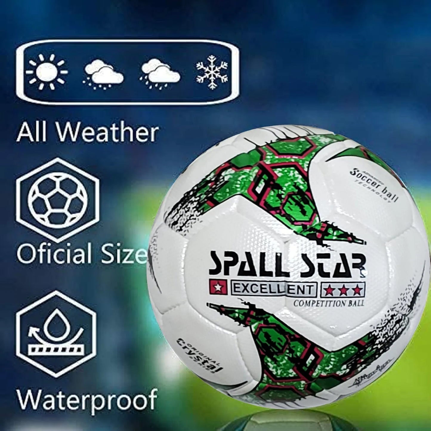football soccer balls for matches world cup best indoor/outdoor water proof ball for professional training and match men and women youth and adult(cr-701) | ideal for all surfaces, kids & adults