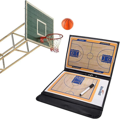 Basketball Coaching Board Professional Coaches Clipboard Portable Strategy Coach Board Kit Tactical Magnetic Board Kit With Marker Pen And Zipper Bag (2B0003) | Ideal for All Surfaces, Kids & Adults