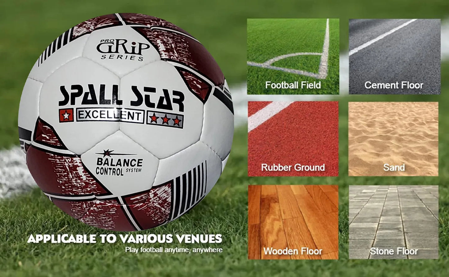 football soccer ball for matches world cup best indoor/outdoor water proof ball for professional training and match men and women youth and adult (gp-612) | ideal for all surfaces, kids & adults
