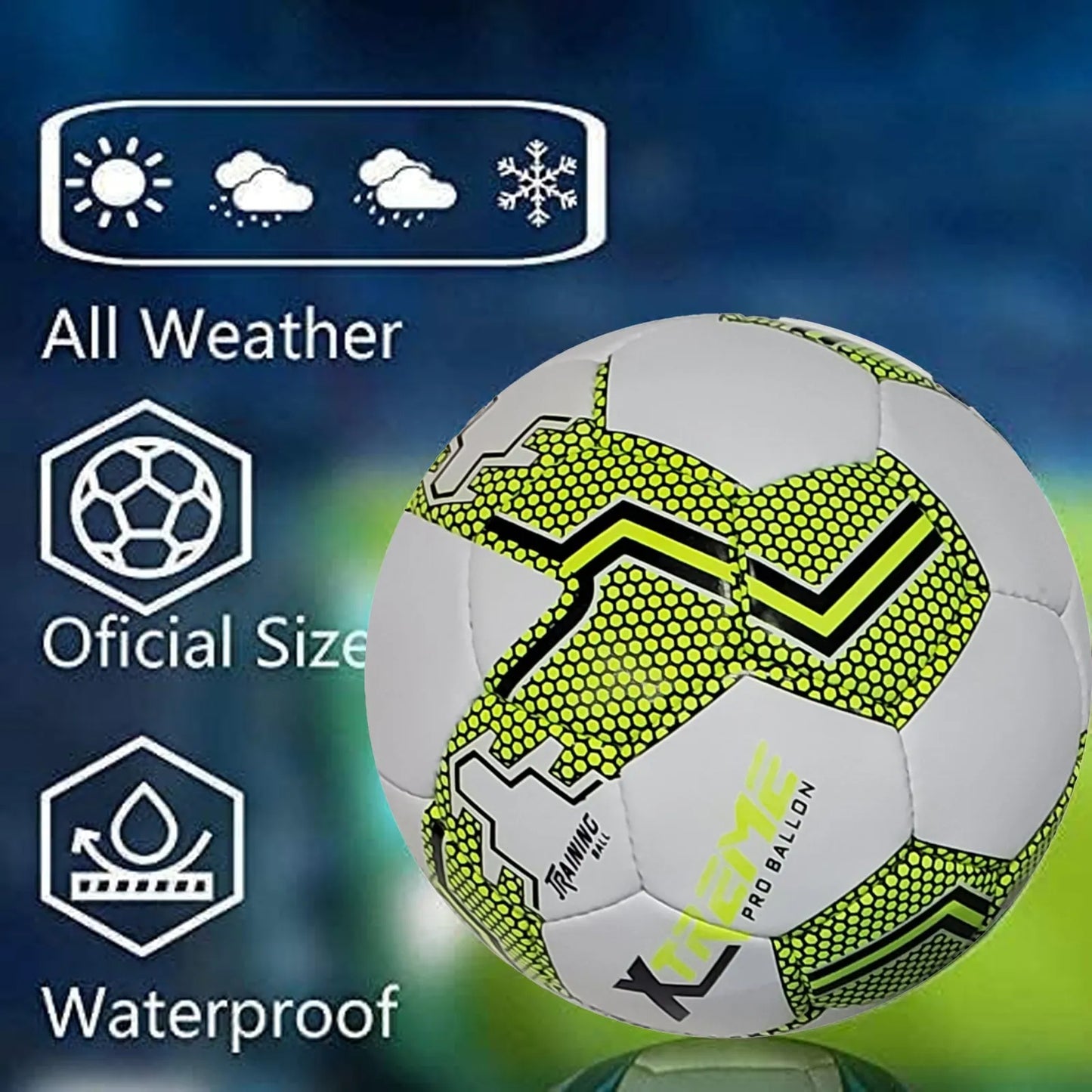 football soccer ball for matches world cup best indoor/outdoor water proof ball for professional training and match men and women youth and adult  (gp-647) | ideal for all surfaces, kids & adults