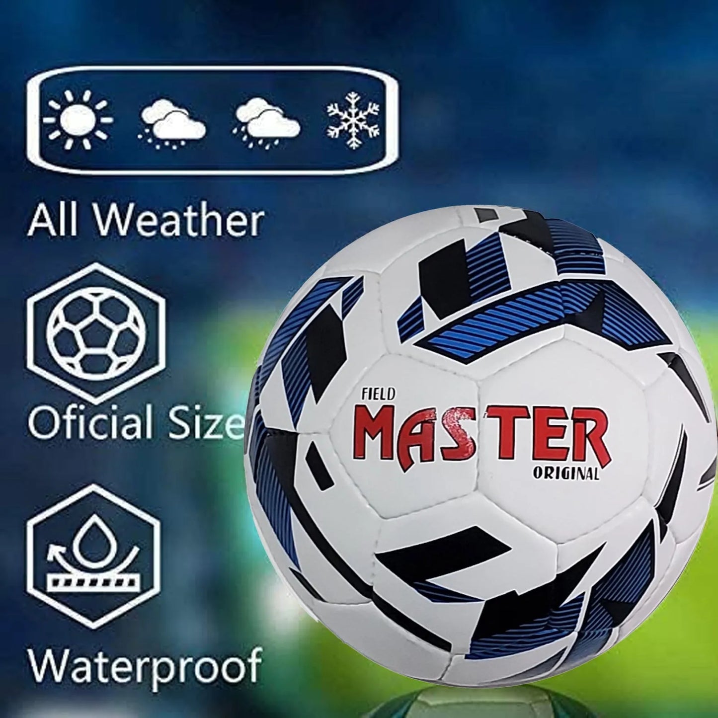 football soccer ball for matches world cup best indoor/outdoor water proof ball for professional training and match men and women youth and adult(gp-658) | ideal for all surfaces, kids & adults