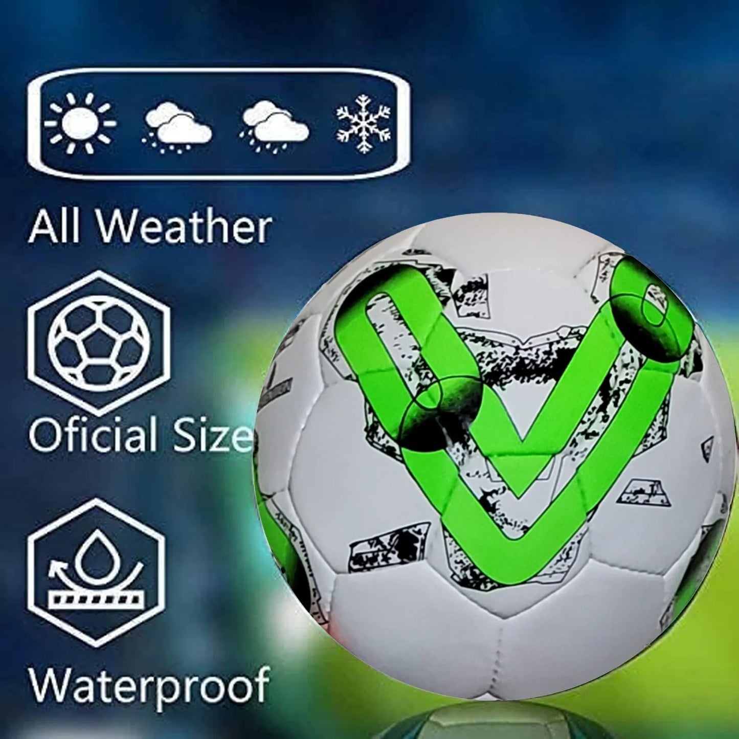 football soccer ball for matches world cup best indoor/outdoor water proof ball for professional training and match men and women youth and adult(gp-661) | ideal for all surfaces, kids & adults