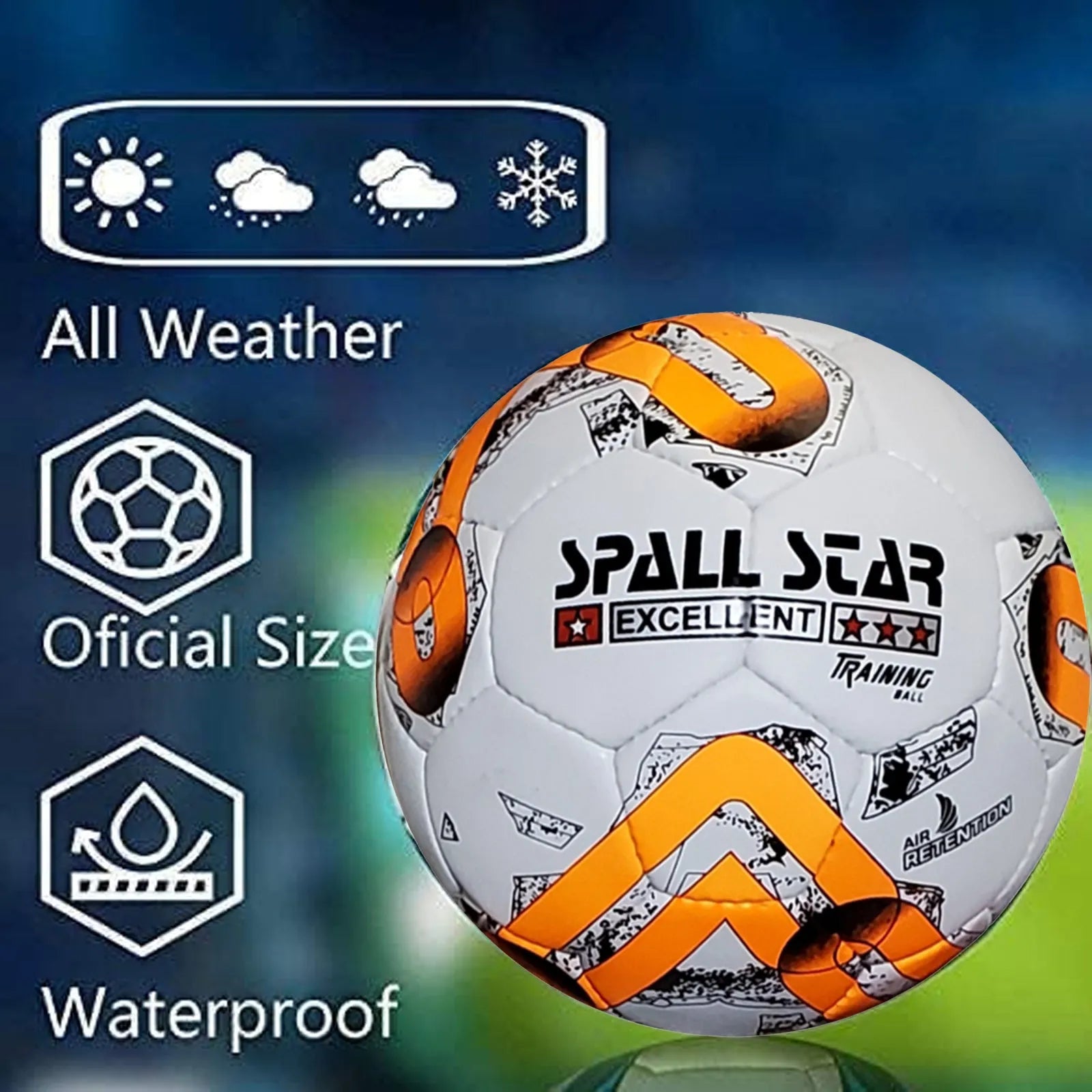 Football Soccer Ball For Matches World Cup Best Indoor/Outdoor Water Proof Ball For Professional Training And Match Men And Women Youth And Adult(GP-661) | Ideal for All Surfaces, Kids & Adults