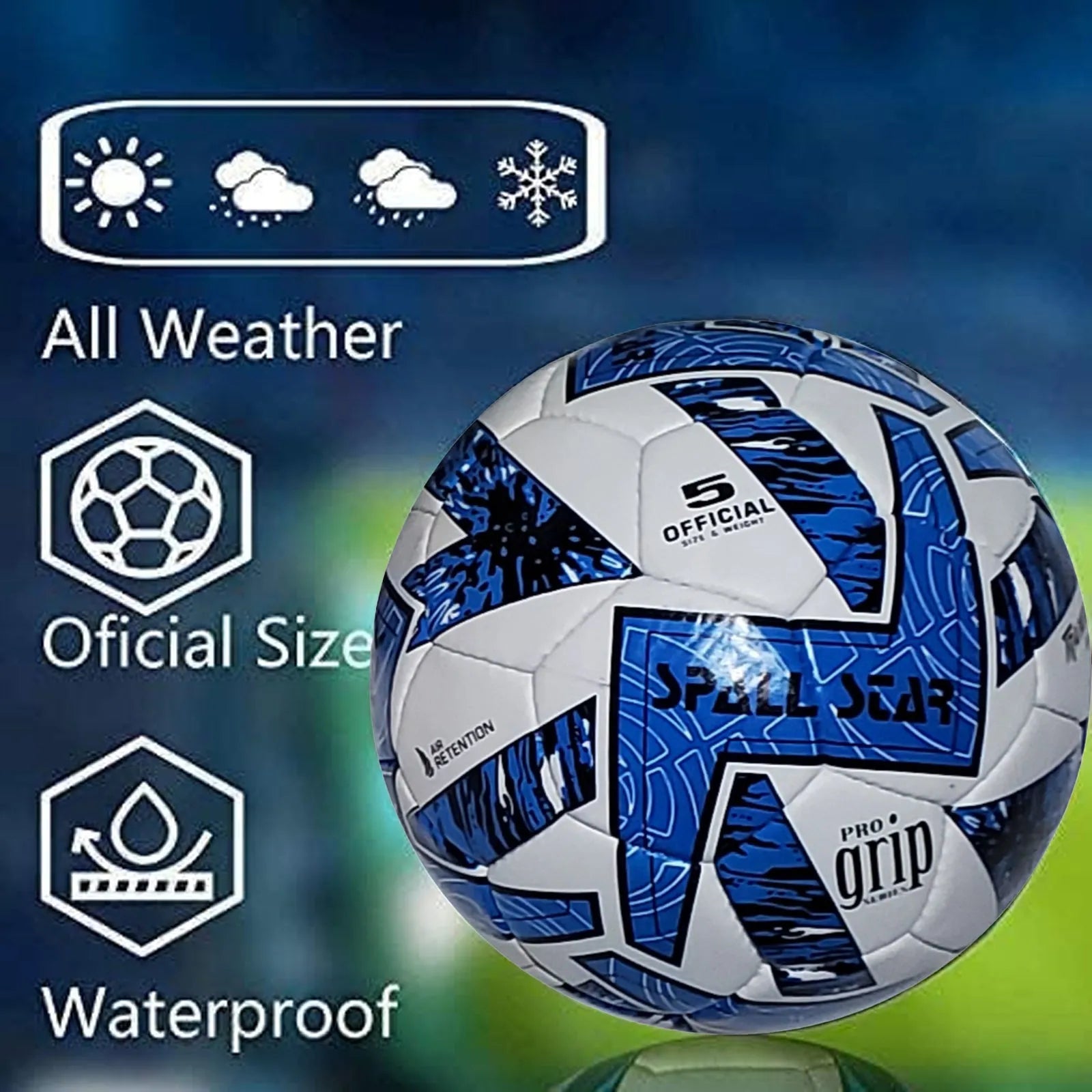 Football Soccer Balls For Matches World Cup Best Indoor/Outdoor Water Proof Ball For Professional Training And Match Men And Women Youth And Adult(GP-662) | Ideal for All Surfaces, Kids & Adults