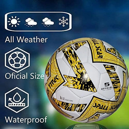 Football Soccer Balls For Matches World Cup Best Indoor/Outdoor Water Proof Ball For Professional Training And Match Men And Women Youth And Adult(GP-662) | Ideal for All Surfaces, Kids & Adults