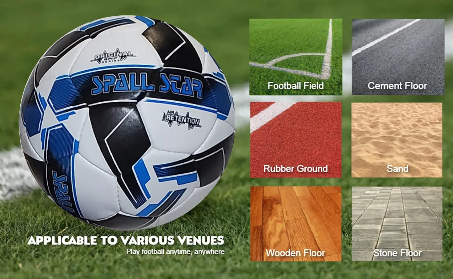 football soccer ball for matches world cup best indoor/outdoor water proof ball for professional training and match men and women youth and adult (gp-681) | ideal for all surfaces, kids & adults