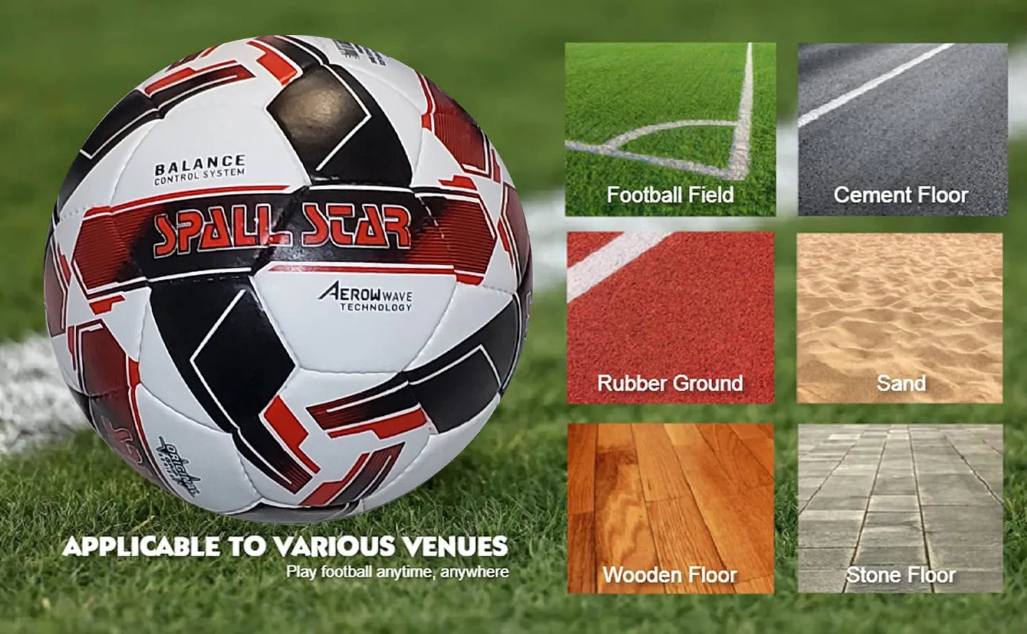 football soccer ball for matches world cup best indoor/outdoor water proof ball for professional training and match men and women youth and adult (gp-681) | ideal for all surfaces, kids & adults