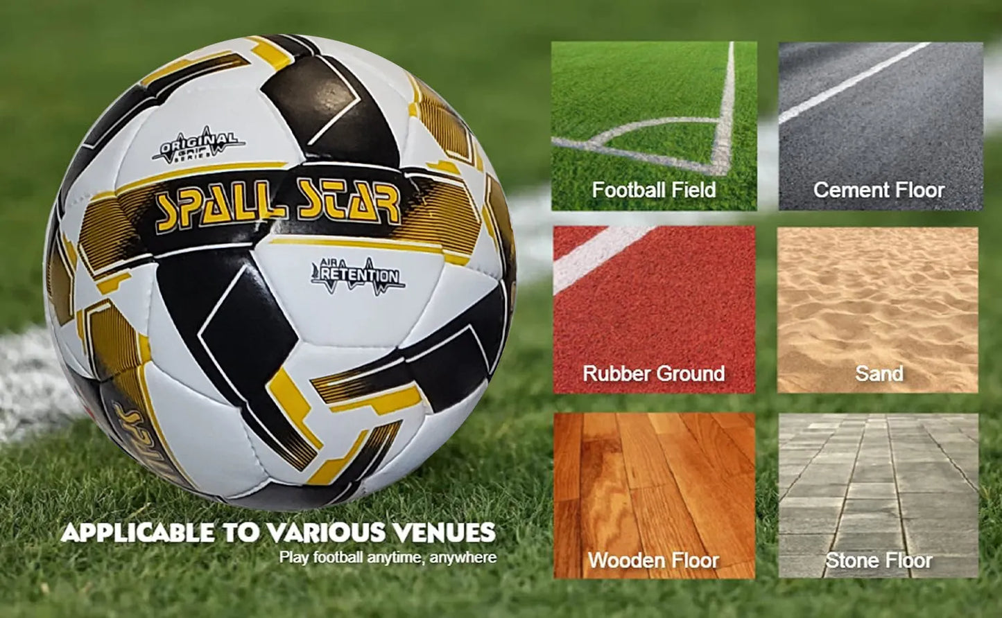 football soccer ball for matches world cup best indoor/outdoor water proof ball for professional training and match men and women youth and adult (gp-681) | ideal for all surfaces, kids & adults
