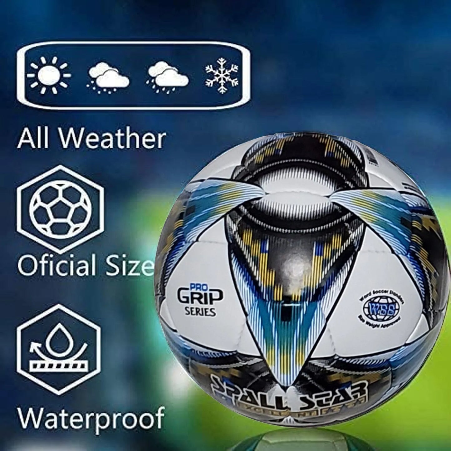 football soccer ball for matches world cup best indoor/outdoor water proof ball for professional training and match men and women youth and adult(gp-682) | ideal for all surfaces, kids & adults
