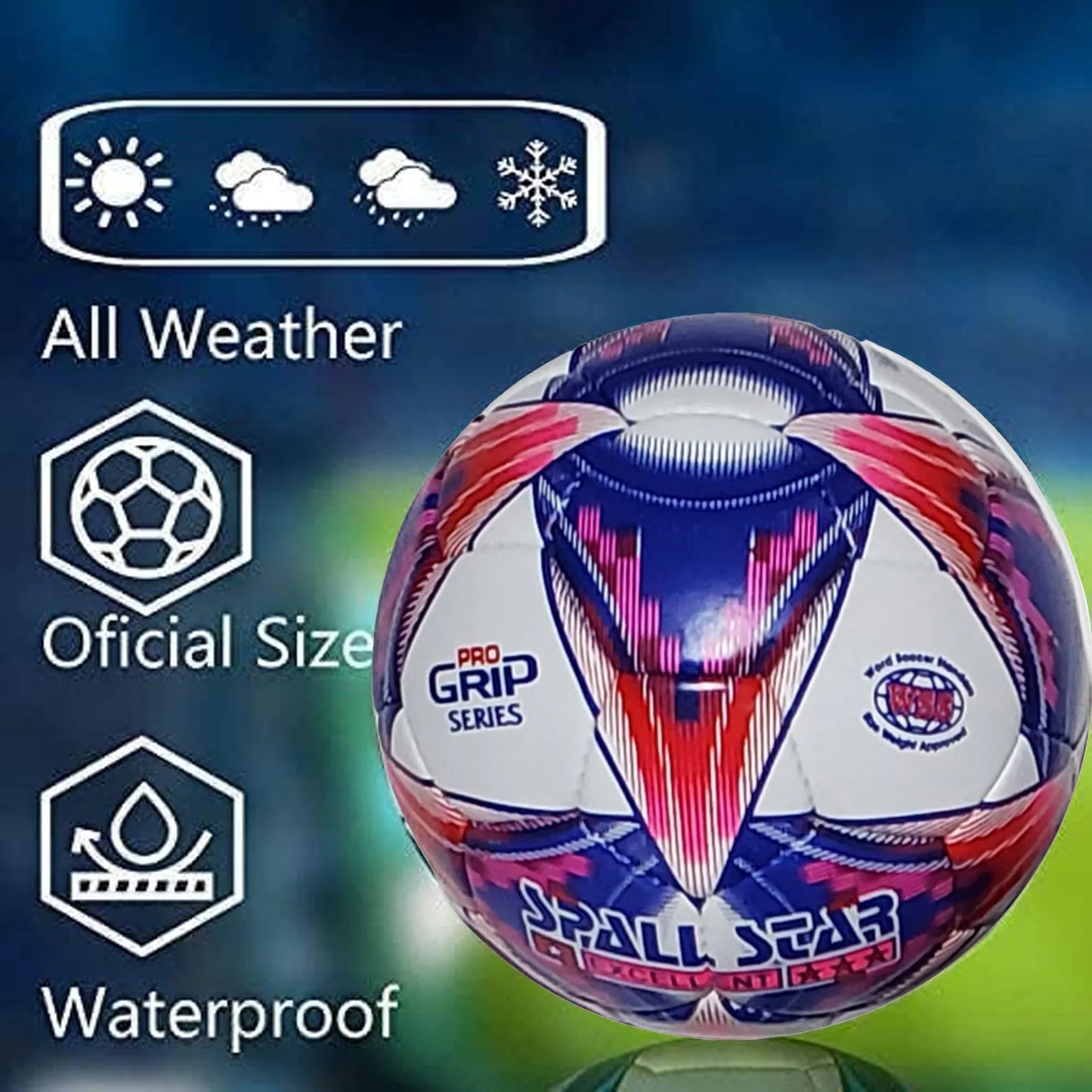 football soccer ball for matches world cup best indoor/outdoor water proof ball for professional training and match men and women youth and adult(gp-682) | ideal for all surfaces, kids & adults