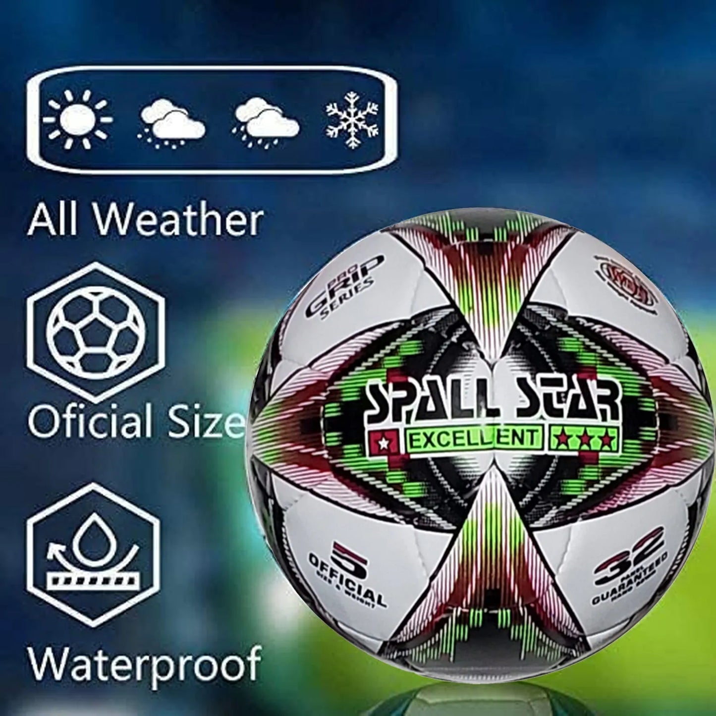 football soccer ball for matches world cup best indoor/outdoor water proof ball for professional training and match men and women youth and adult(gp-682) | ideal for all surfaces, kids & adults