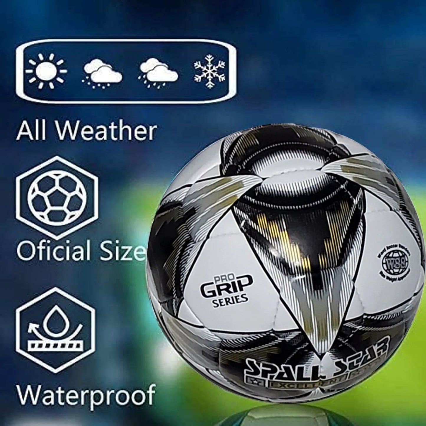 football soccer ball for matches world cup best indoor/outdoor water proof ball for professional training and match men and women youth and adult(gp-682) | ideal for all surfaces, kids & adults