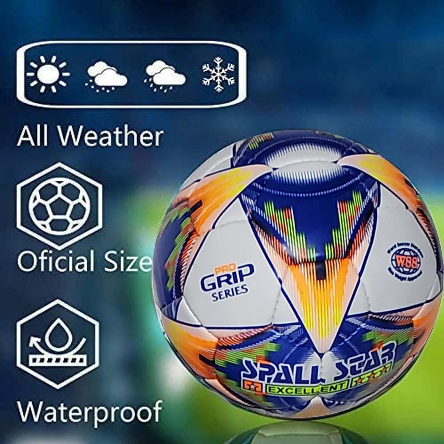 football soccer ball for matches world cup best indoor/outdoor water proof ball for professional training and match men and women youth and adult(gp-682) | ideal for all surfaces, kids & adults