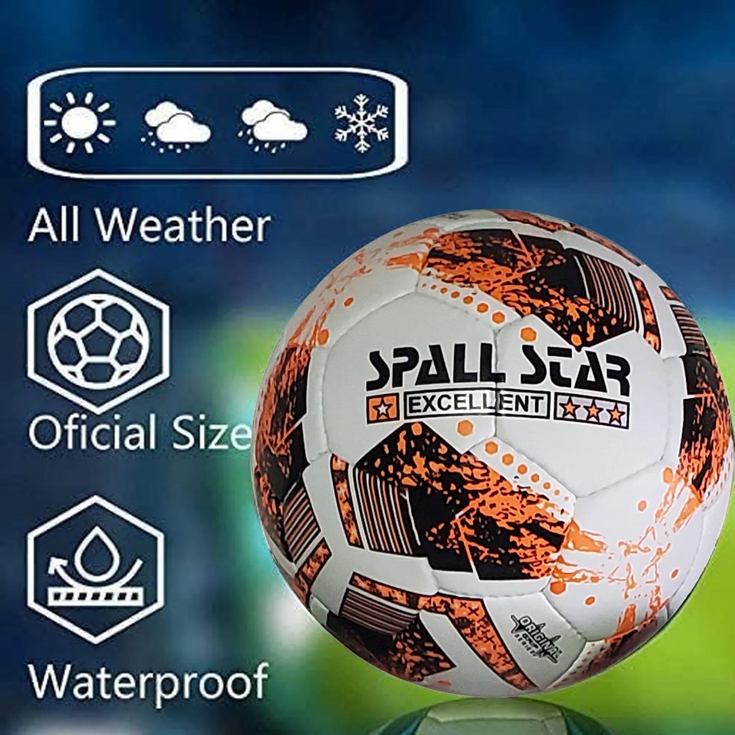 football soccer ball for matches world cup best indoor/outdoor water proof ball for professional training and match men and women youth and adult(gp-684) | ideal for all surfaces, kids & adults
