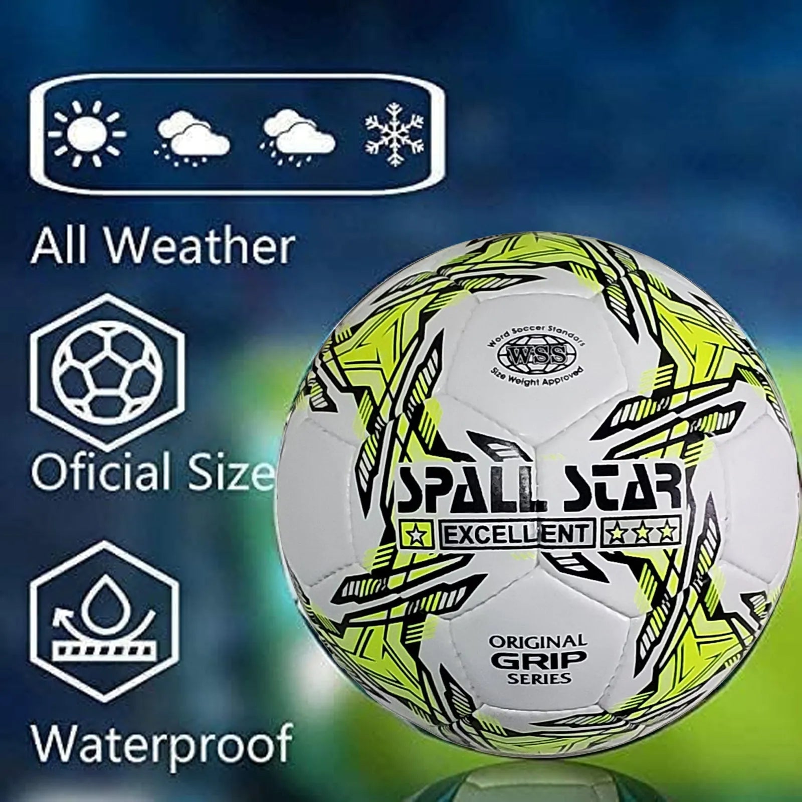 Football Soccer Ball For Matches World Cup Best Indoor/Outdoor Water Proof Ball For Professional Training And Match Men And Women Youth And Adult(GP-698) | Ideal for All Surfaces, Kids & Adults
