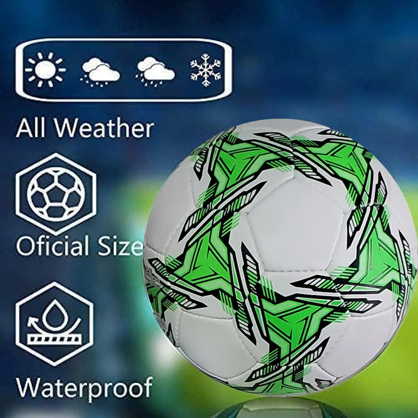 football soccer ball for matches world cup best indoor/outdoor water proof ball for professional training and match men and women youth and adult(gp-698) | ideal for all surfaces, kids & adults