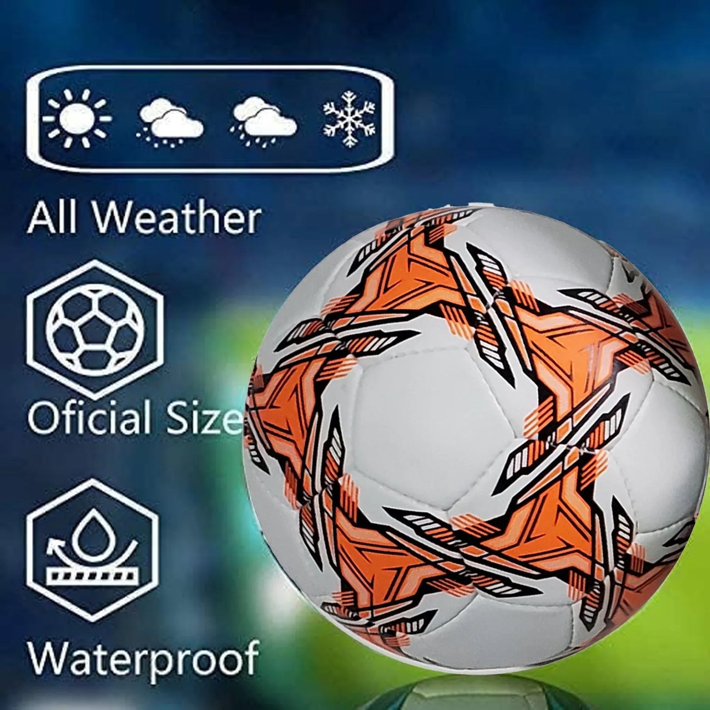 football soccer ball for matches world cup best indoor/outdoor water proof ball for professional training and match men and women youth and adult(gp-698) | ideal for all surfaces, kids & adults