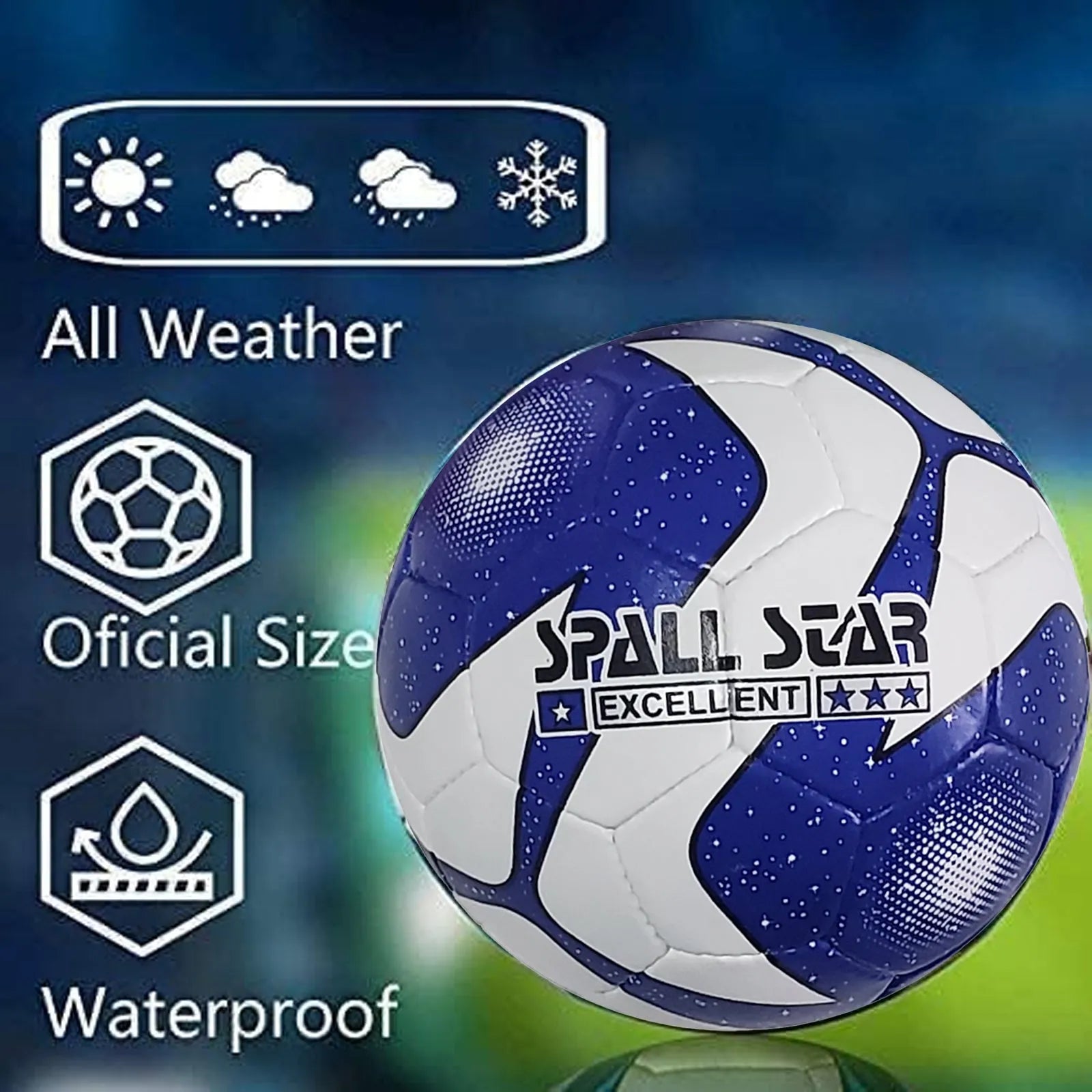 Football Soccer Ball For Matches World Cup Best Indoor/Outdoor Water Proof Ball For Professional Training And Match Men And Women Youth And Adult(GP-703) | Ideal for All Surfaces, Kids & Adults