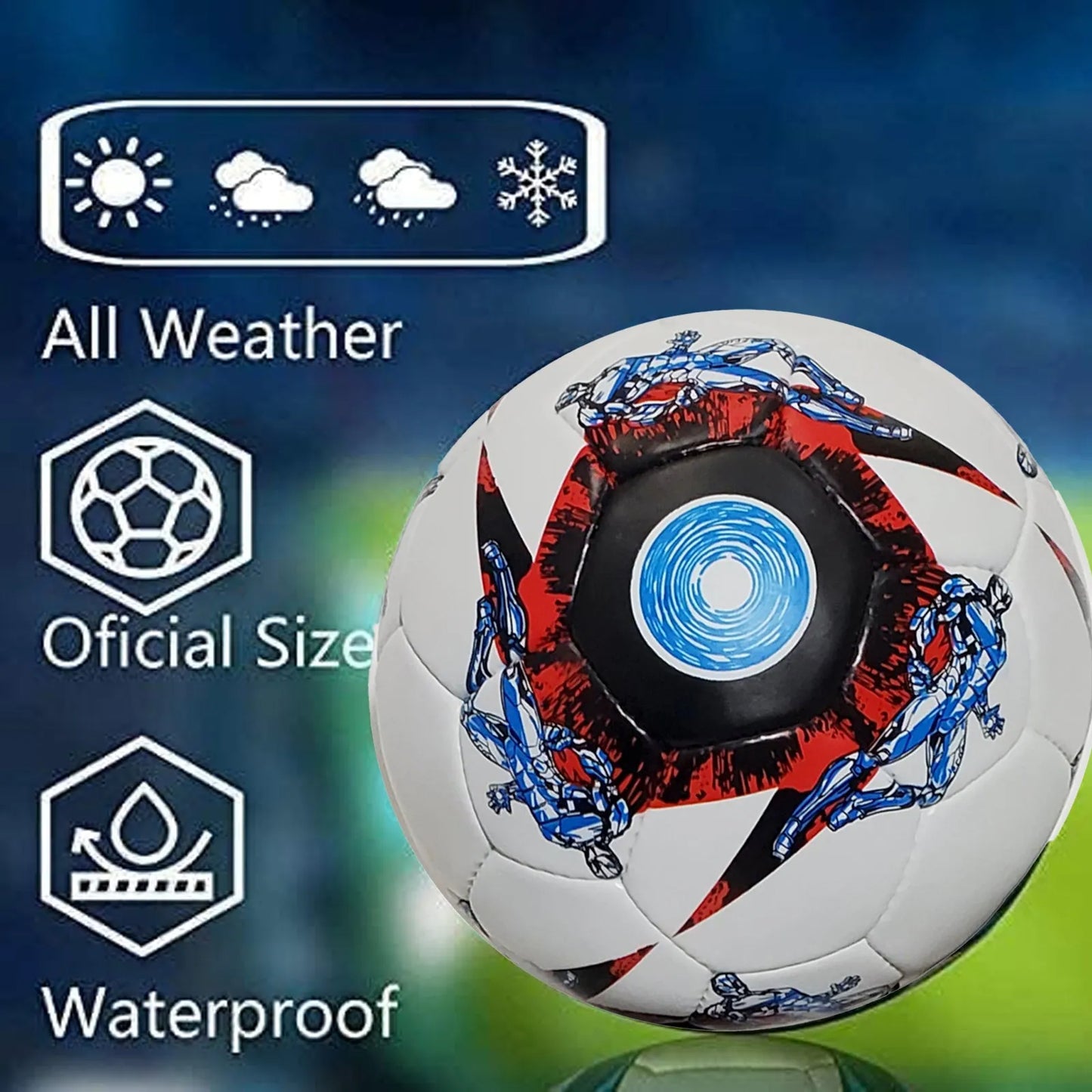 football soccer ball for matches world cup best indoor/outdoor water proof ball for professional training and match men and women youth and adult(gp-721) | ideal for all surfaces, kids & adults