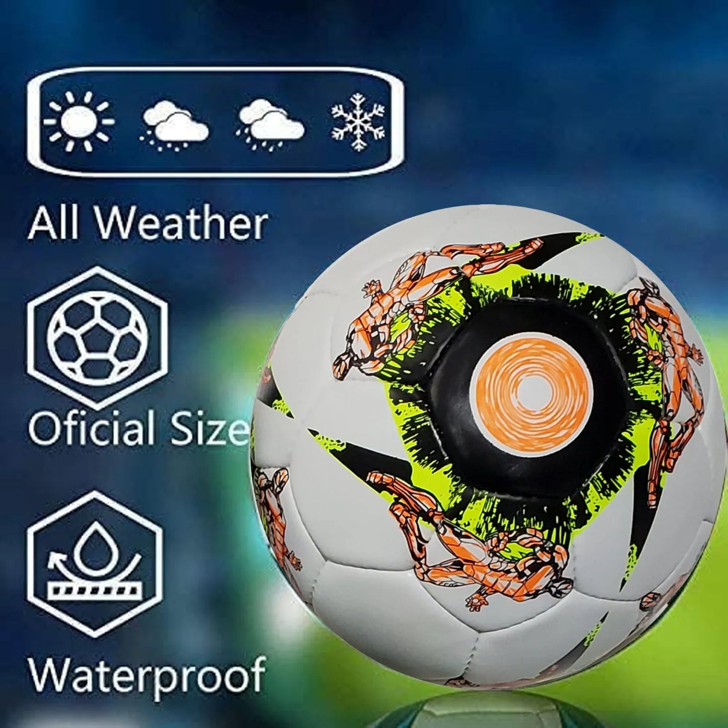 football soccer ball for matches world cup best indoor/outdoor water proof ball for professional training and match men and women youth and adult(gp-721) | ideal for all surfaces, kids & adults