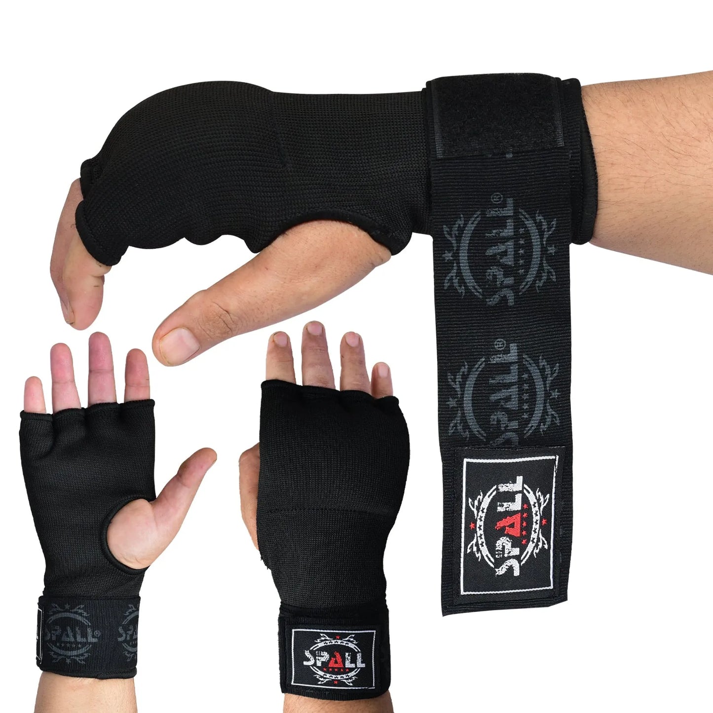 boxing hand wraps jell mitt grip inner hand wraps with long boxing wrist straps for muay thai boxing kickboxing for men and women(si-5065) | ideal for all surfaces, kids & adults | match-ready