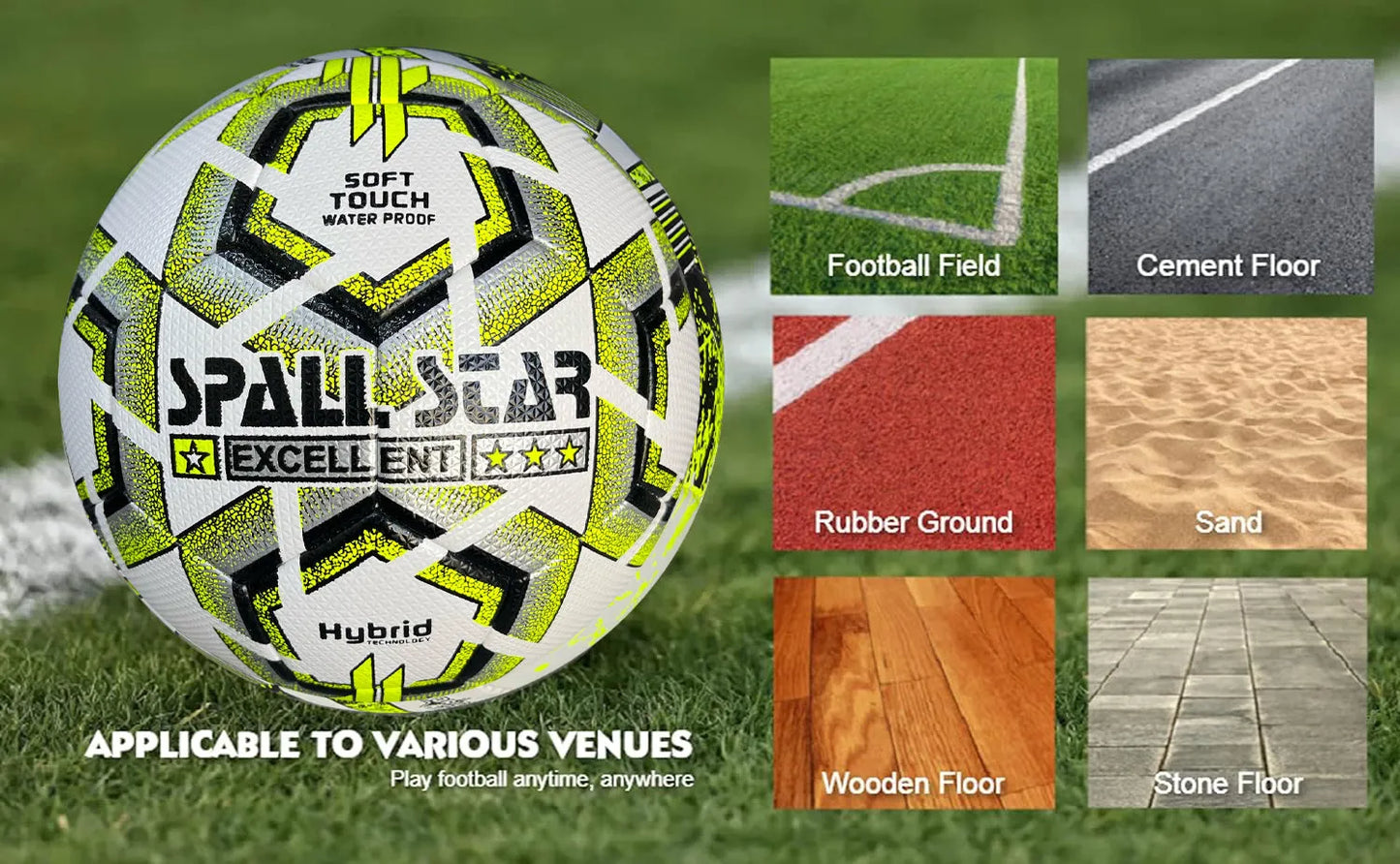 football soccer ball for matches world cup best indoor/outdoor water proof ball for professional training and matches men and women youth and adult(hf-2002) | ideal for all surfaces, kids & adults