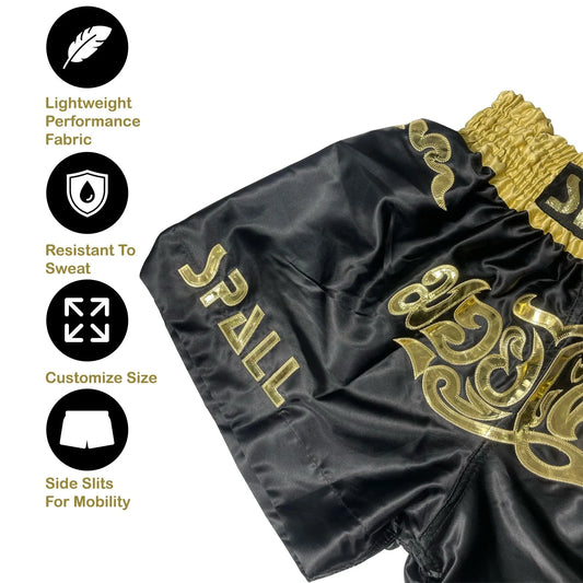 Boxing Shorts For Men Muay Thai Shorts For Kickboxing Wrestling Grappling Fight And Cross Training Martial Arts Training Gym Clothing | Ideal for All Surfaces, Kids & Adults | Match-Ready