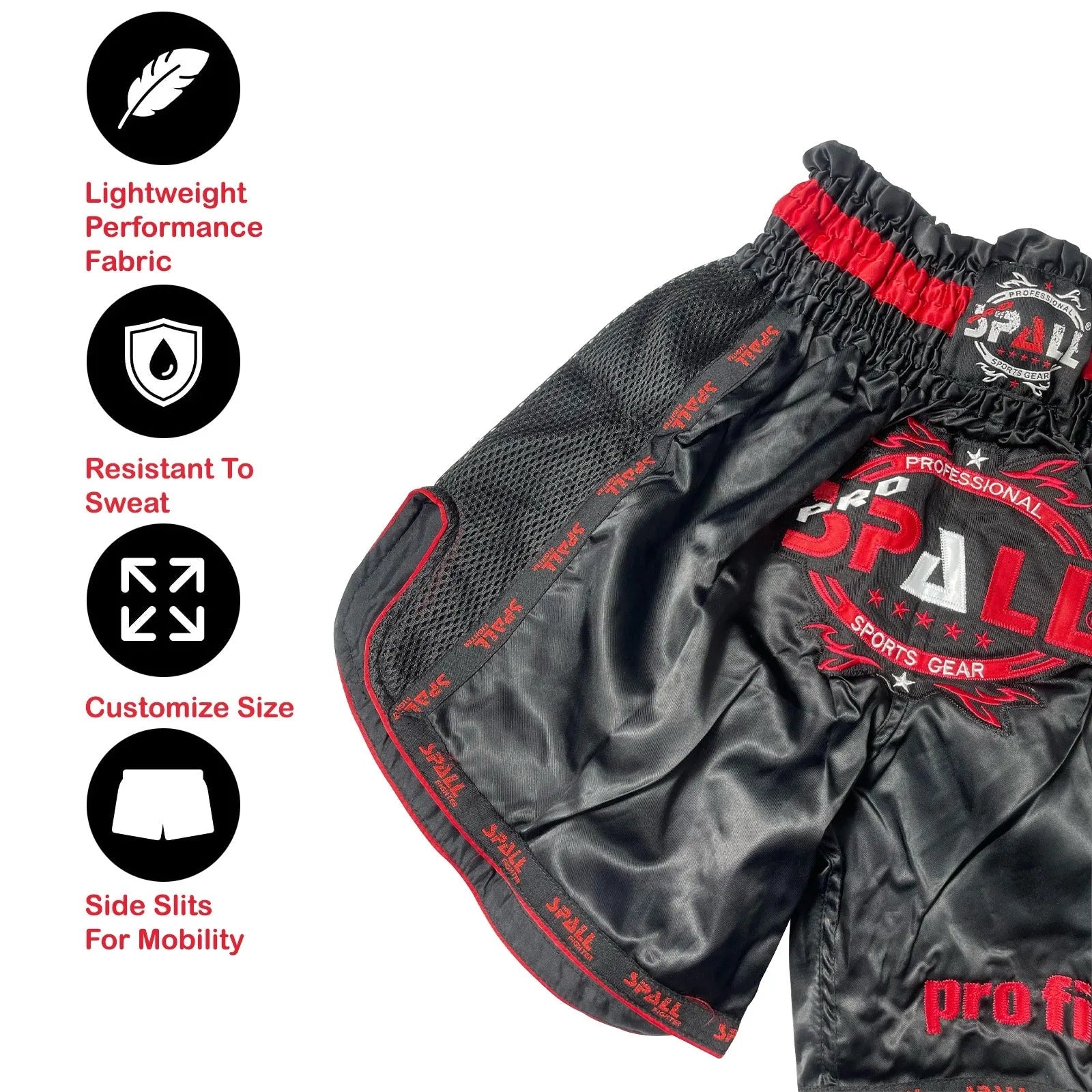 Boxing Shorts For Men Muay Thai Shorts For Kickboxing Wretling Grappling Fight And Cross Training Martial Arts Training Gym Clothing | Ideal for All Surfaces, Kids & Adults | Match-Ready