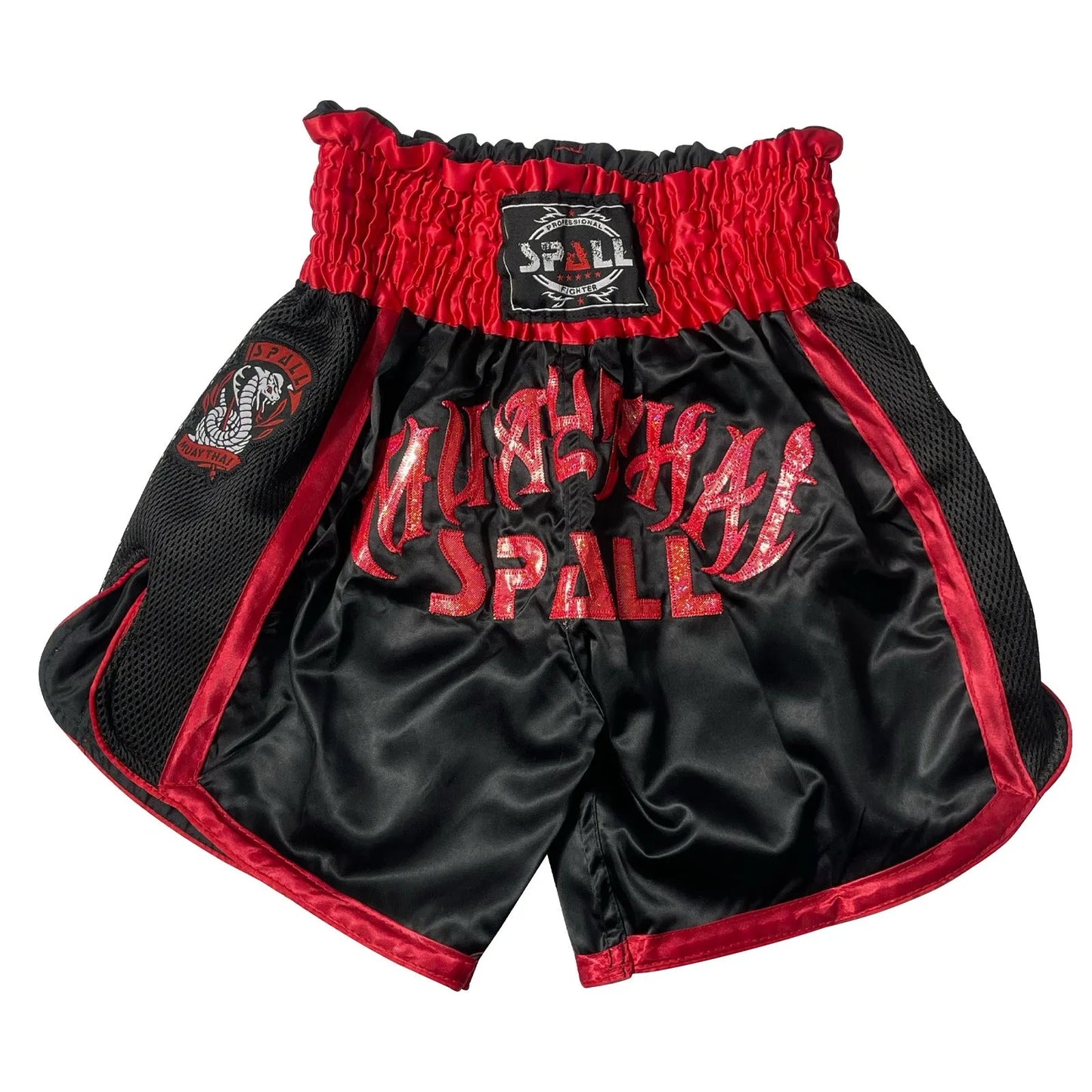 boxing shorts for men muay thai shorts for kickboxing wretling grappling fight and cross training martial arts training gym clothing | ideal for all surfaces, kids & adults | match-ready