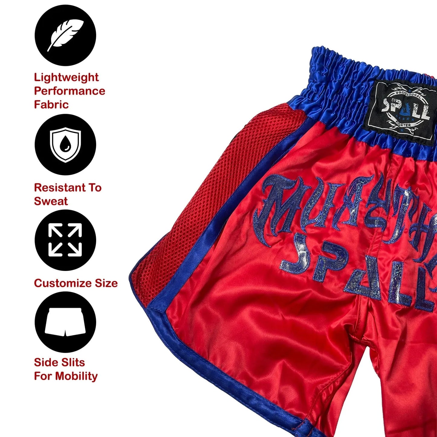 boxing shorts for men muay thai shorts for kickboxing wretling grappling fight and cross training martial arts training gym clothing | ideal for all surfaces, kids & adults | match-ready