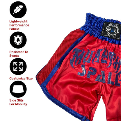 Boxing Shorts For Men Muay Thai Shorts For Kickboxing Wretling Grappling Fight And Cross Training Martial Arts Training Gym Clothing | Ideal for All Surfaces, Kids & Adults | Match-Ready