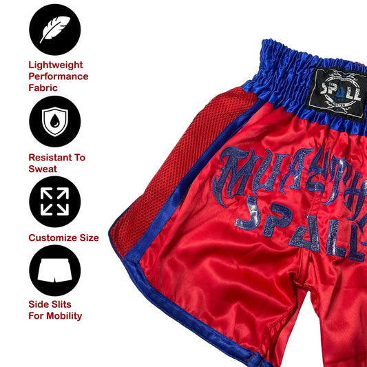 Boxing Shorts For Men Muay Thai Shorts For Kickboxing Wretling Grappling Fight And Cross Training Martial Arts Training Gym Clothing | Ideal for All Surfaces, Kids & Adults | Match-Ready