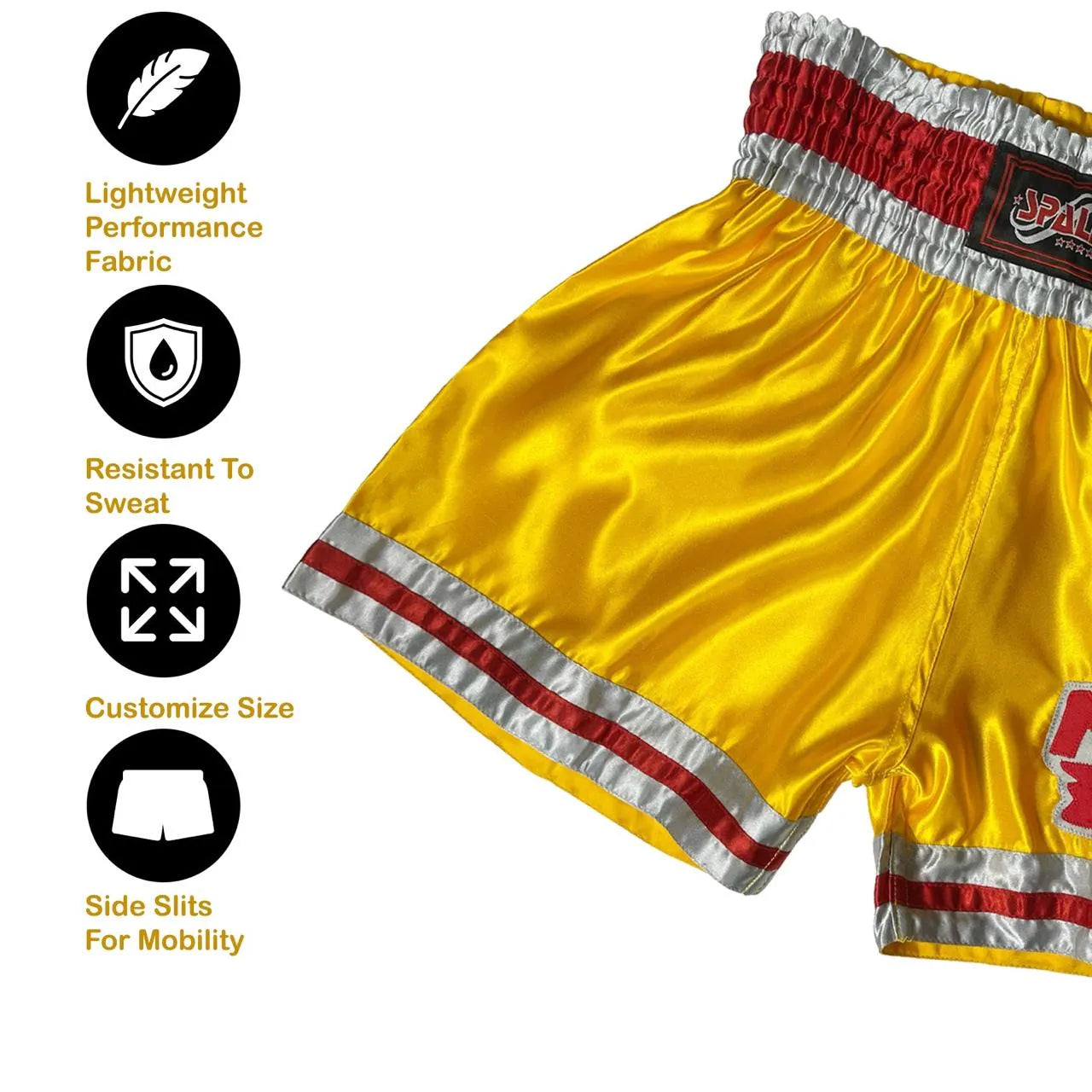 boxing shorts for men muay thai shorts for kickboxing wretling grappling fight and cross training martial arts training gym clothing | ideal for all surfaces, kids & adults | match-ready