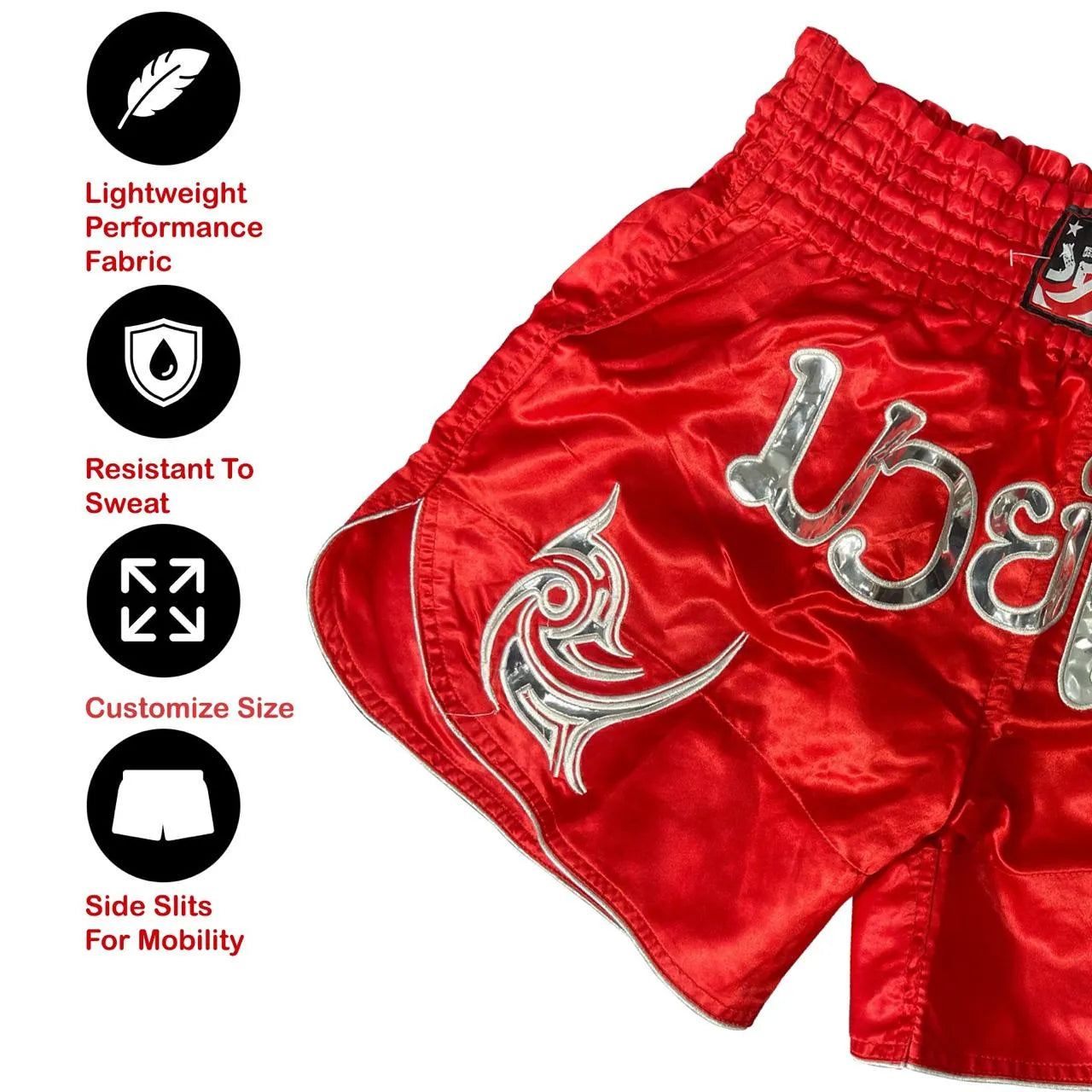 boxing shorts for men muay thai shorts for kickboxing wretling grappling fight and cross training martial arts training gym clothing | ideal for all surfaces, kids & adults | match-ready
