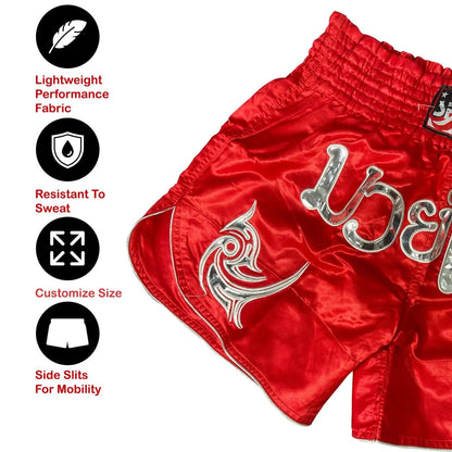 Boxing Shorts For Men Muay Thai Shorts For Kickboxing Wretling Grappling Fight And Cross Training Martial Arts Training Gym Clothing | Ideal for All Surfaces, Kids & Adults | Match-Ready