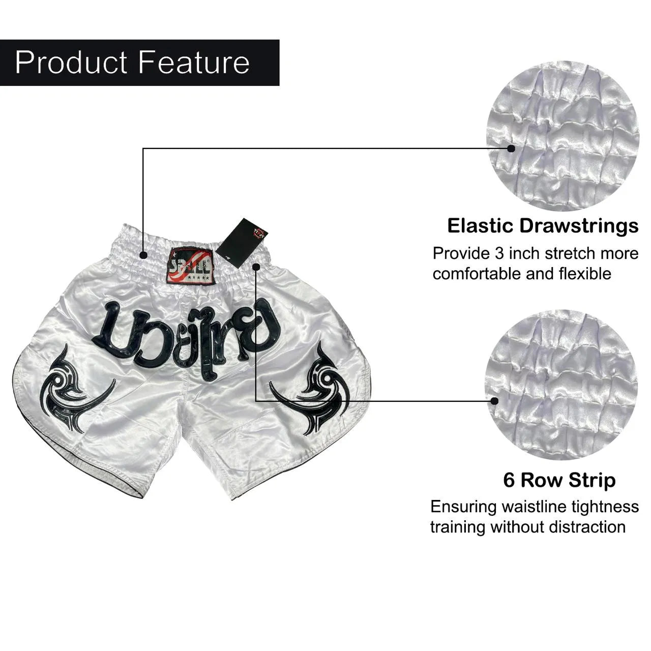 boxing shorts for men muay thai shorts for kickboxing wretling grappling fight and cross training martial arts training gym clothing | ideal for all surfaces, kids & adults | match-ready