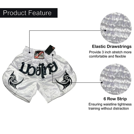 Boxing Shorts For Men Muay Thai Shorts For Kickboxing Wretling Grappling Fight And Cross Training Martial Arts Training Gym Clothing | Ideal for All Surfaces, Kids & Adults | Match-Ready